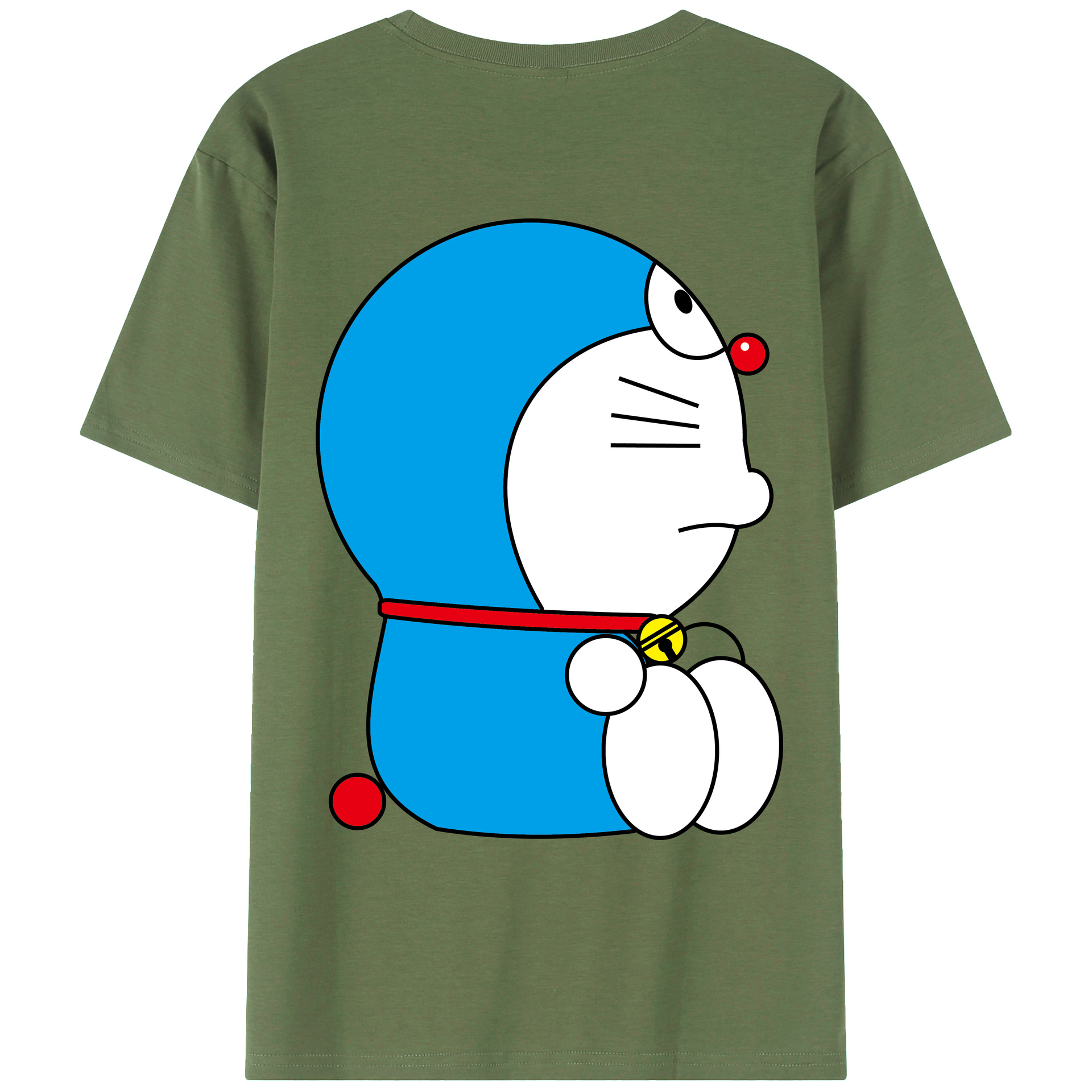 （画像用） ドラえもん Doraemon 綿100％ メンズ半袖Tシャツ（バックプリント） 通気性